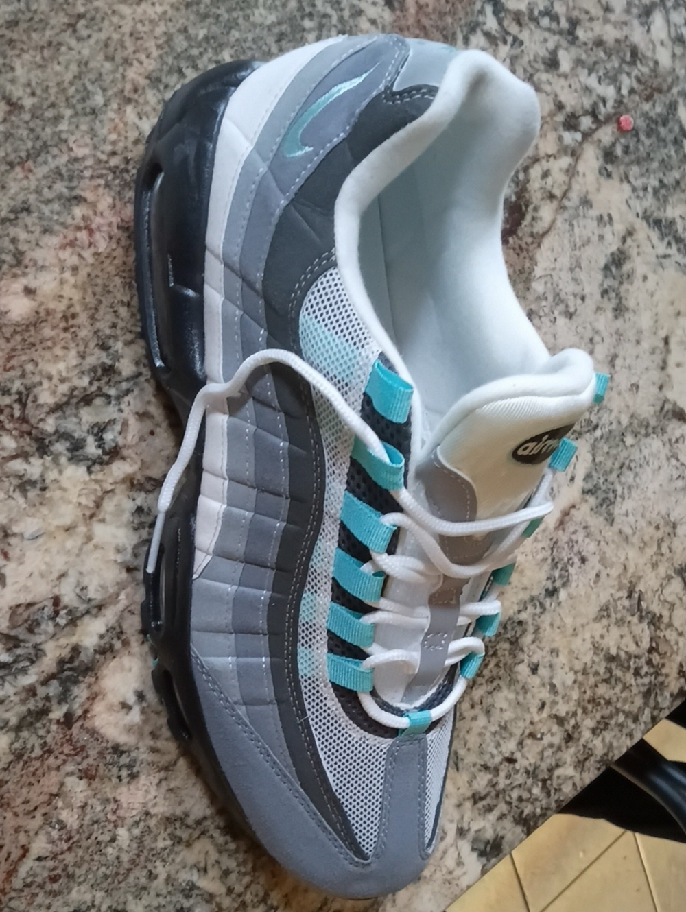 Nike Air Gray & Teal Accent Sneakers